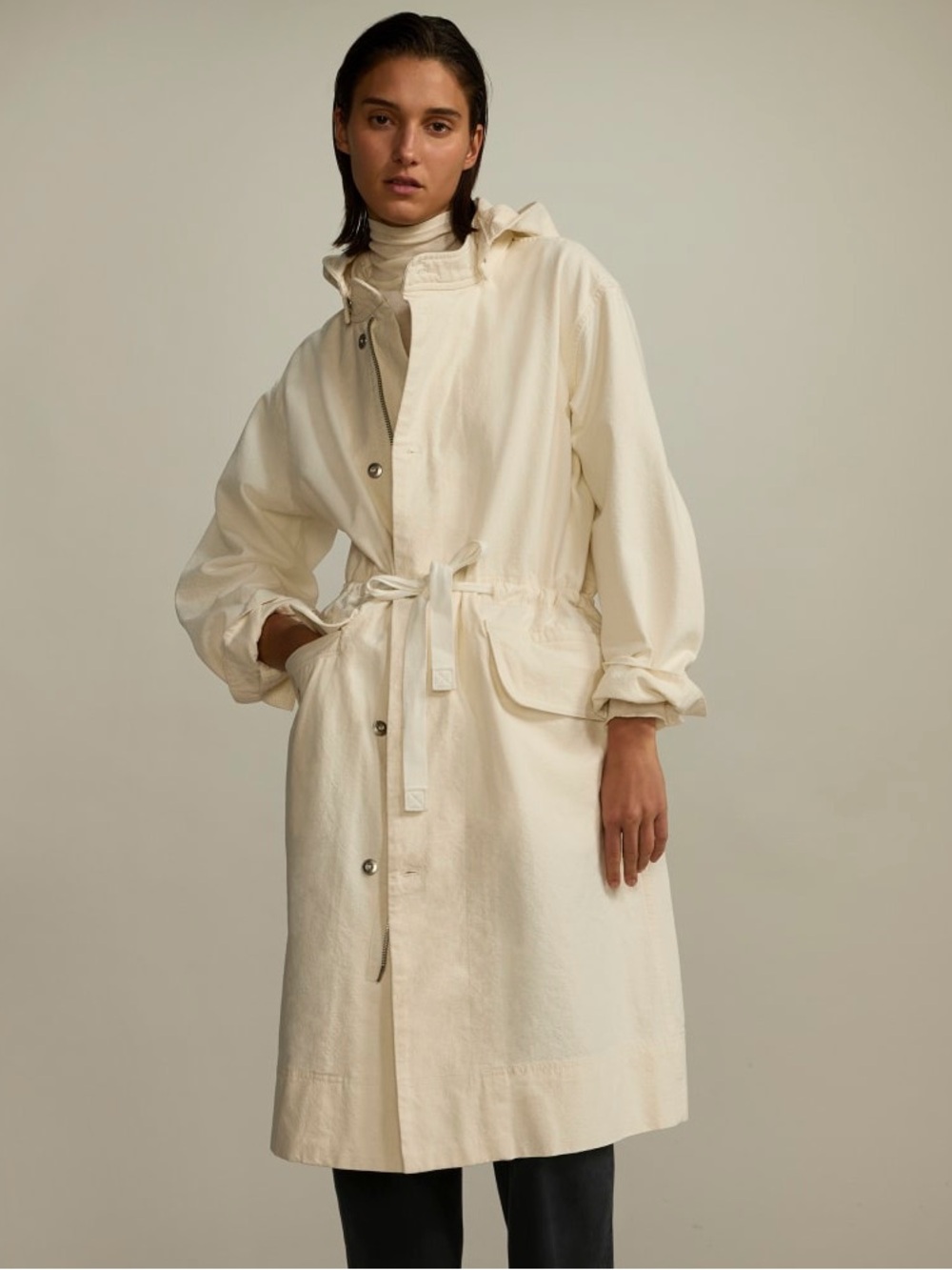 Everlane Organic Canvas Hooded Drawstring Parka